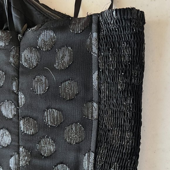 Guess Little Black Strapless Black Polka Dot Dress Twirl Worthy Skirt Size 8 - Picture 7 of 12